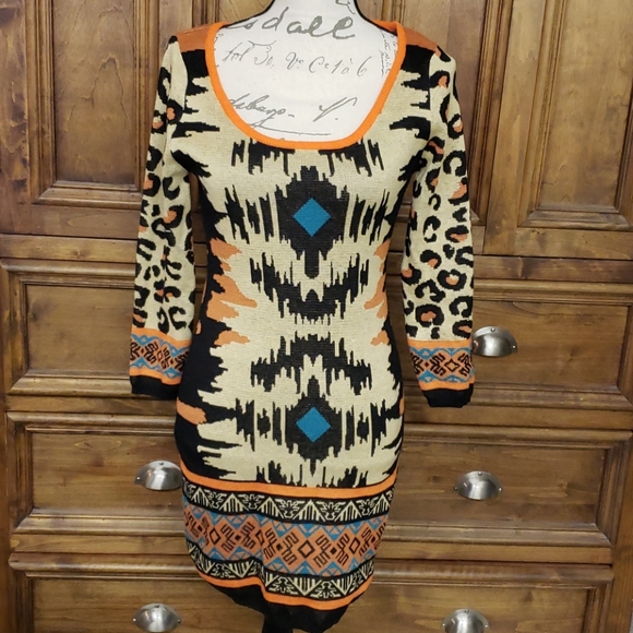 Flying Tomato Dresses & Skirts - Southwestern Animal Print Sweater Dress Women's Size Medium